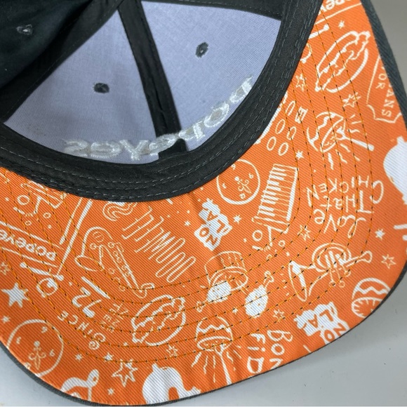 Popeyes Chicken Restaurant Employee Uniform Strapback Hat Cap Gray - Picture 7 of 8